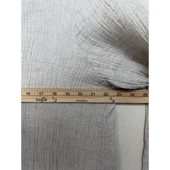 Pure Jill 100% Linen Crepe Button Up Long Sleeve Tunic Cardigan Beige Sz XL - Picture 13 of 15